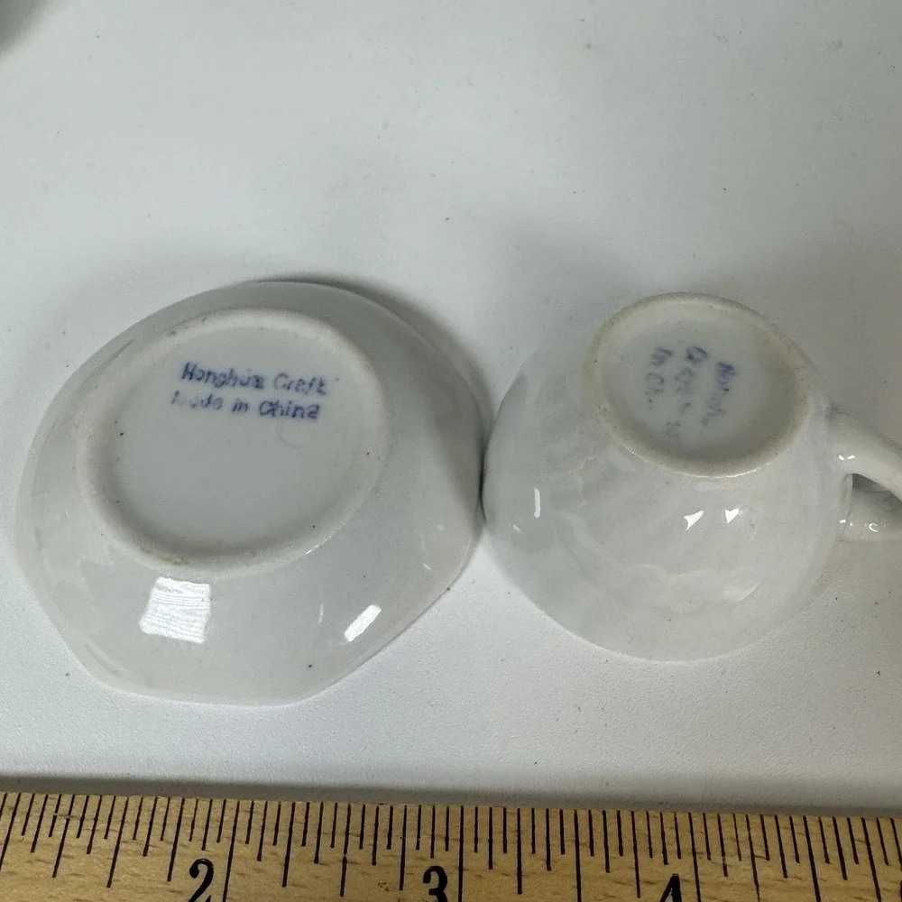 Vintage Honghura Craft Child Doll Porcelain Tea Set ‎ Apple Fruit MCM 22pc